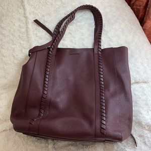 Burgundy leather tote bag